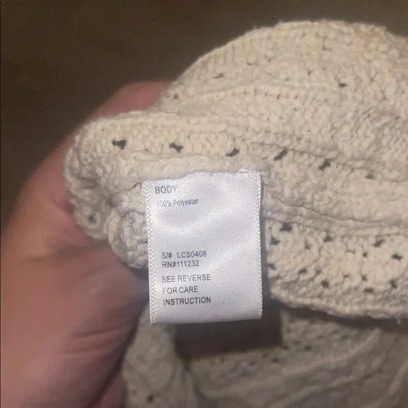 Luca loose knit sweater button up Cream Knit Women's Tank Top large - Picture 5 of 6